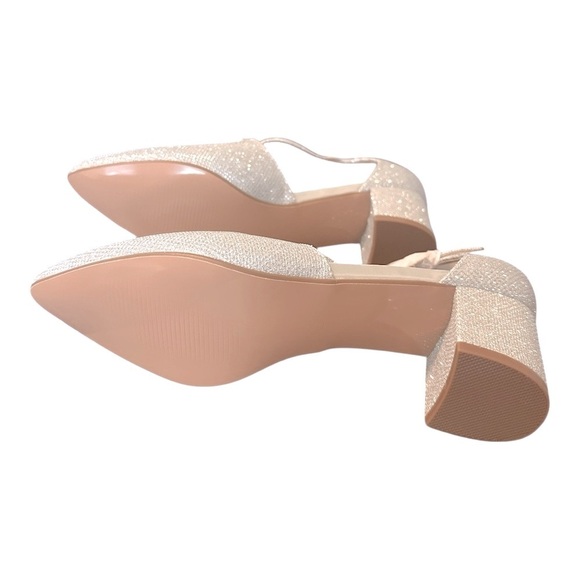 IDIFU Silver Glitter Block Heels | Cross Strap Party Shoes | Size 7.5 - Picture 10 of 12